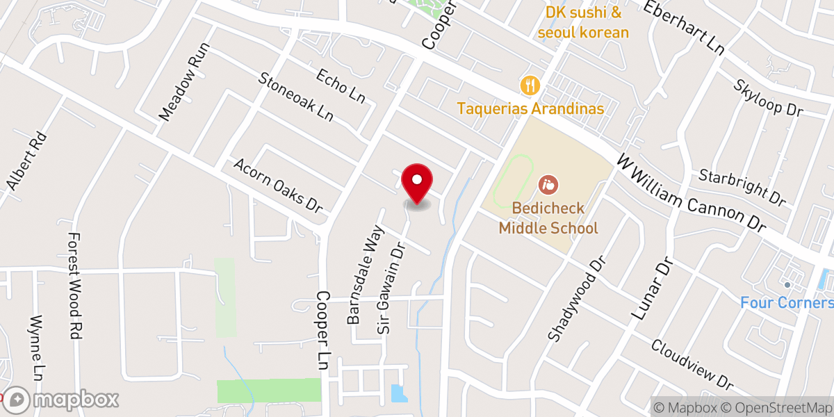 Map showing location of Christ the King Presbyterian Church (PCA)