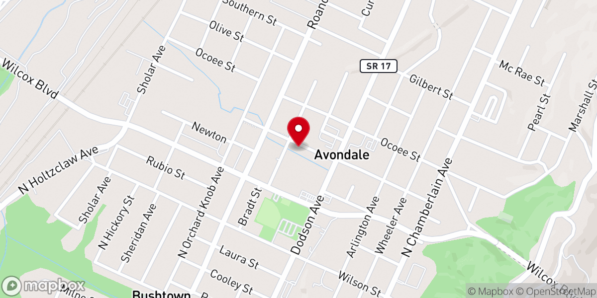 Map showing location of Rock Island Baptist Church