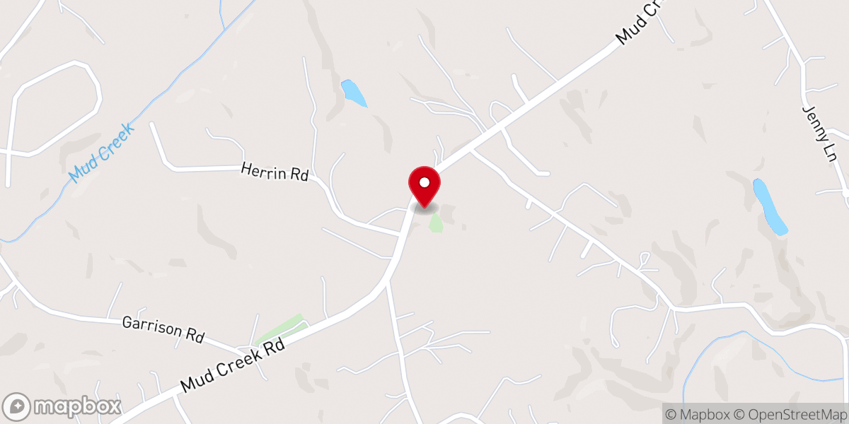Map showing location of Mud Creek Baptist Church