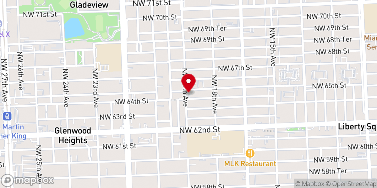 Map showing location of Antioch Baptist Church