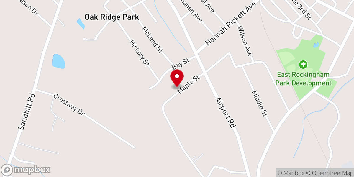 Map showing location of Maple Street Freewill Baptist