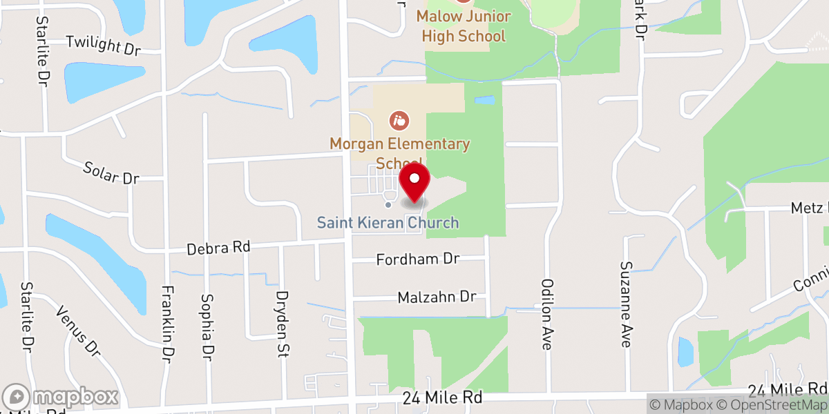 Map showing location of Saint Kieran Church