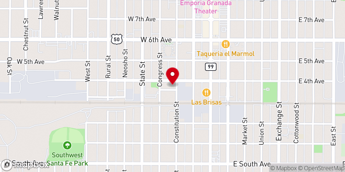 Map showing location of Salvation Army