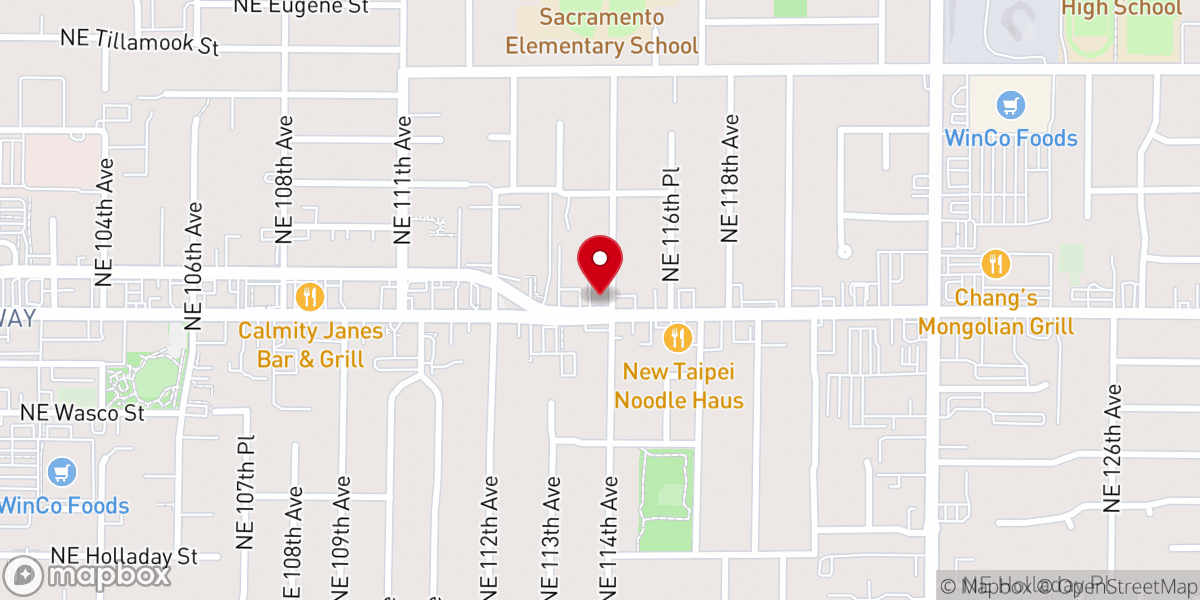 Map showing location of Woodland Park Baptist Church