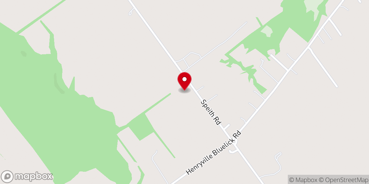 Map showing location of Blue Lick Christian Church youth center