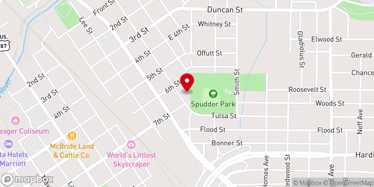 Map showing location of First Mexican Baptist Church