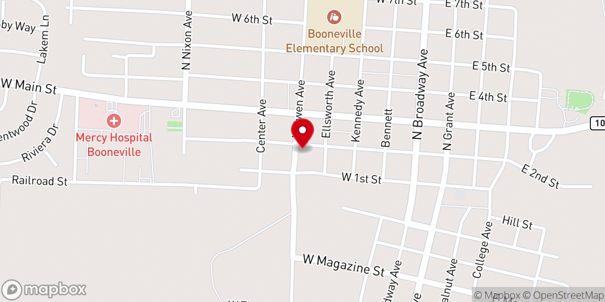 Map showing location of First Assembly of God Church