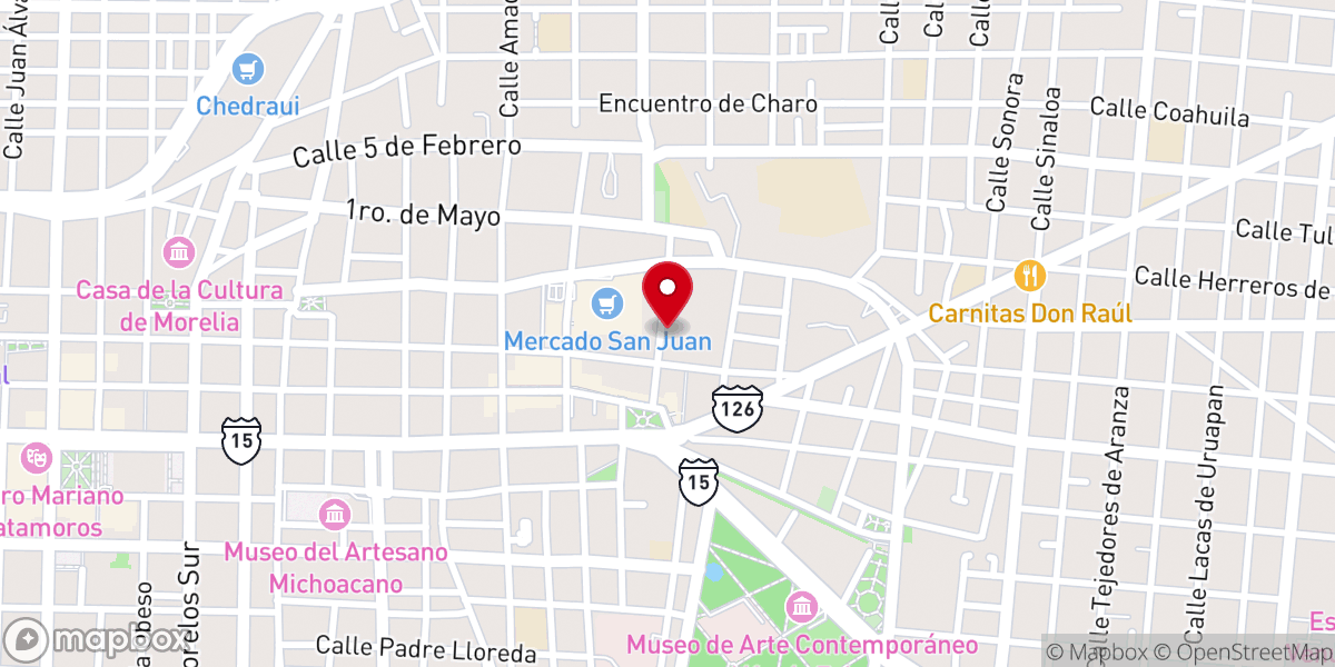 Map showing location of Hermanas del Sagrado Corazón y de Los Pobres