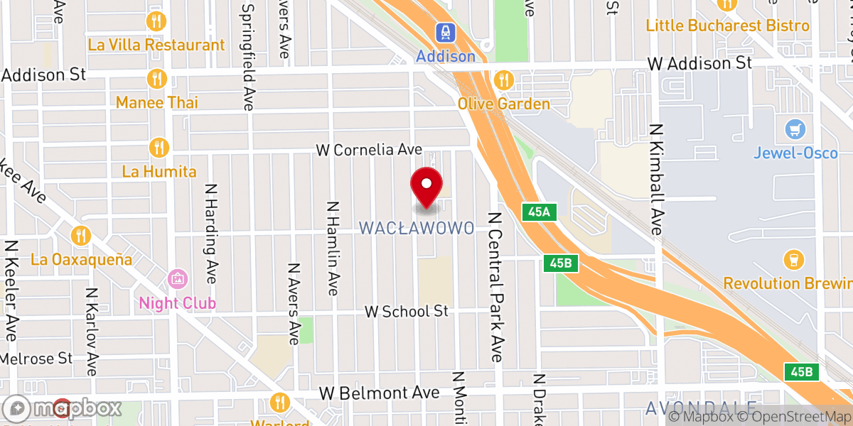 Map showing location of Saint Wenceslaus Roman Catholic Church