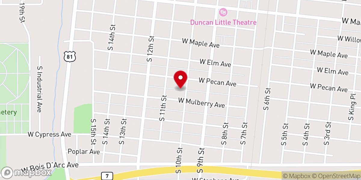 Map showing location of Mullins Baptist Church