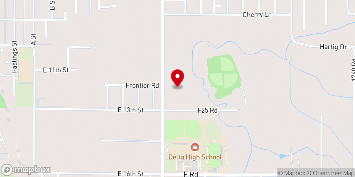 Map showing location of Delta First Baptist