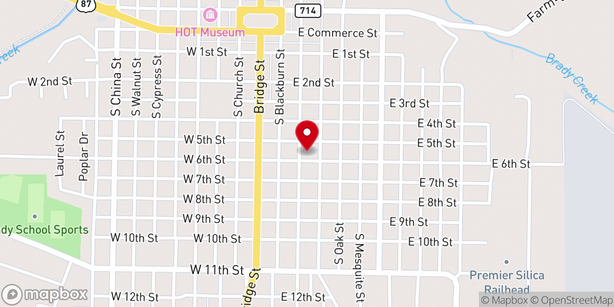 Map showing location of Bible Baptist Church