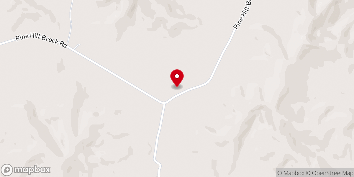 Map showing location of Pine Hill Church