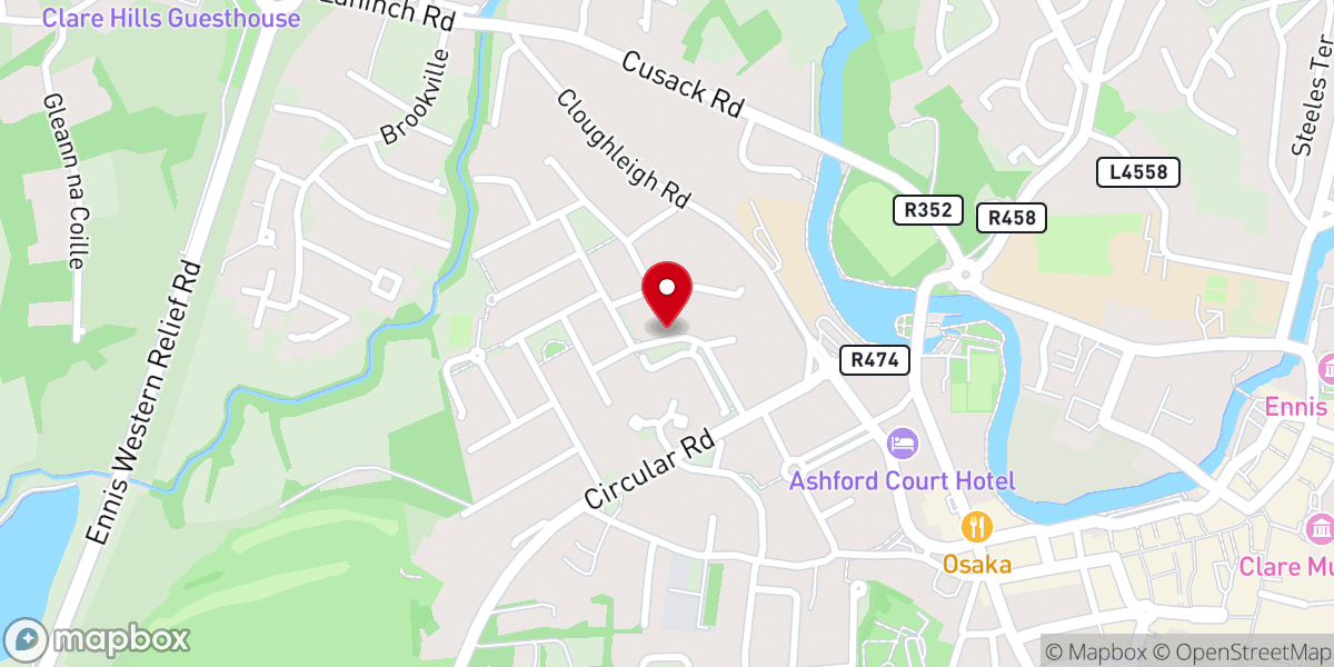 Map showing location of Cloghleagh