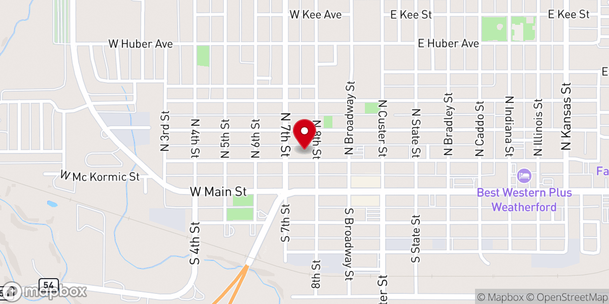 Map showing location of Church of the Nazarene