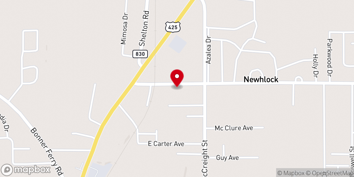 Map showing location of Cherry Ridge Baptist Church