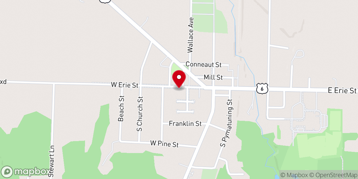 Map showing location of Linesville United Methodist
