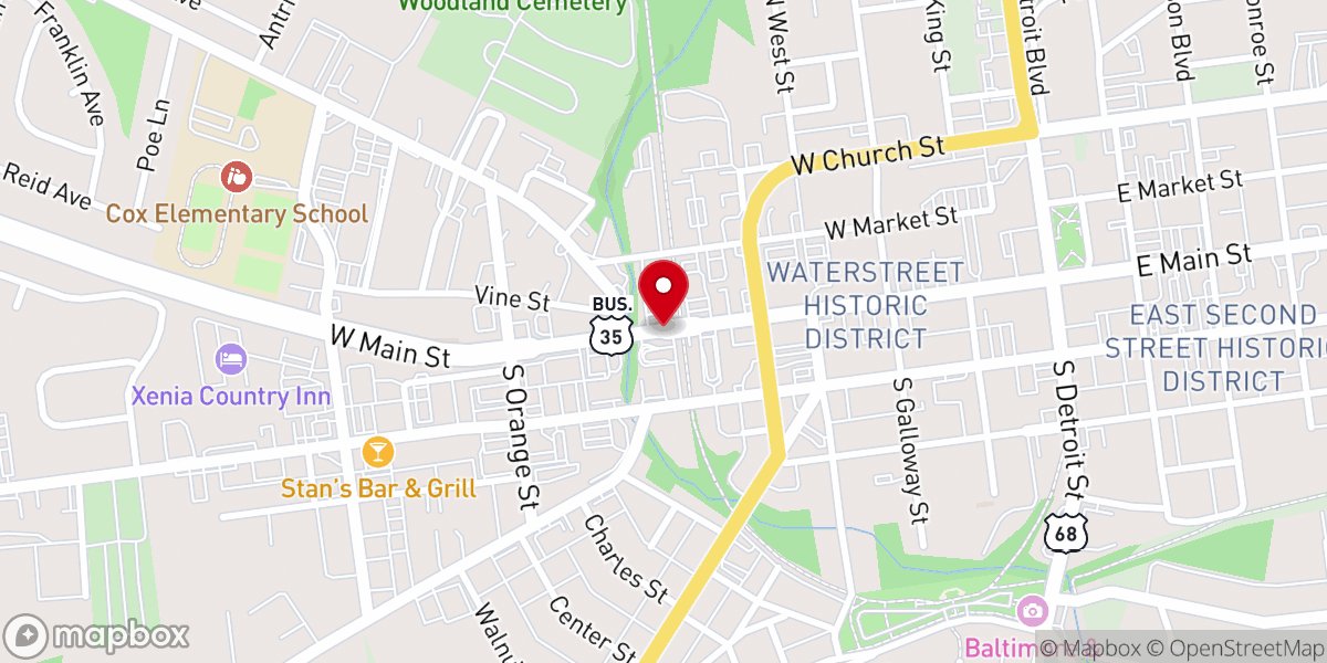 Map showing location of Jeremiah Tree Inc