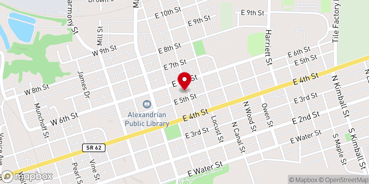 Map showing location of Trinity Evangelical Church