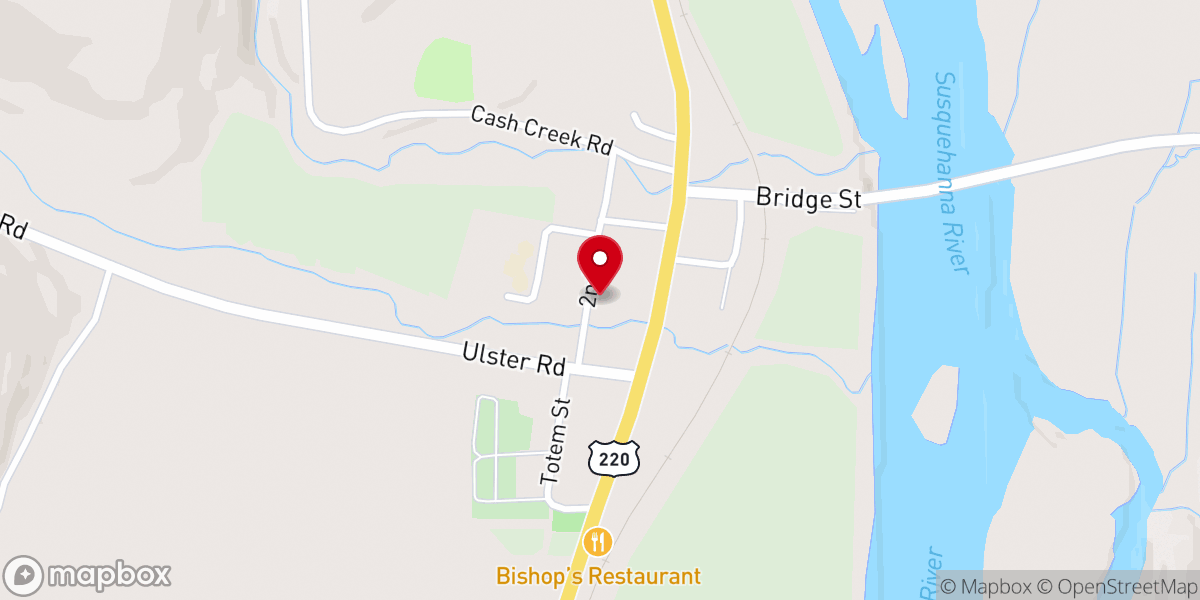 Map showing location of Ulster United Methodist Church