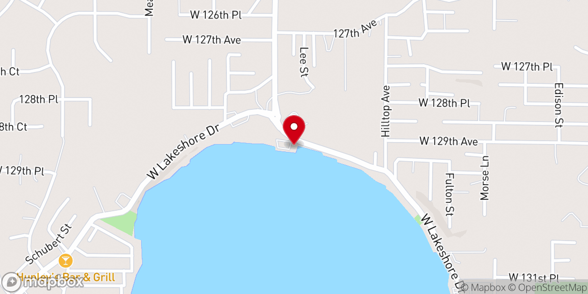 Map showing location of Cedar Lake Chamber of Commerce