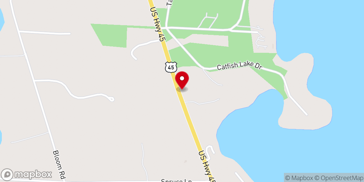 Map showing location of Northwoods Assembly of God