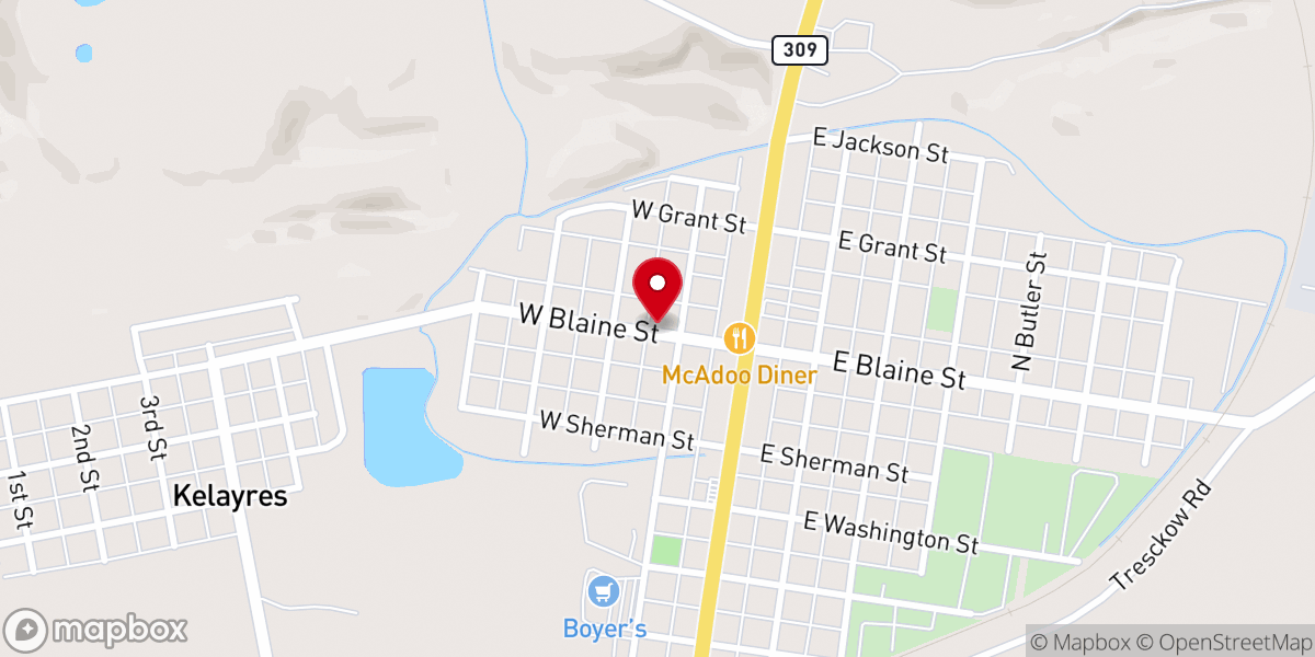 Map showing location of Full Gospel Fellowship Church