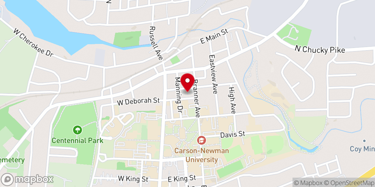 Map showing location of First Presbyterian Church