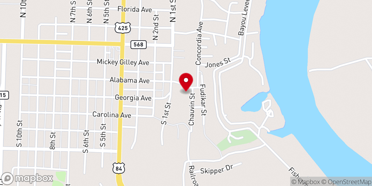 Map showing location of Mt Olive Baptist Church