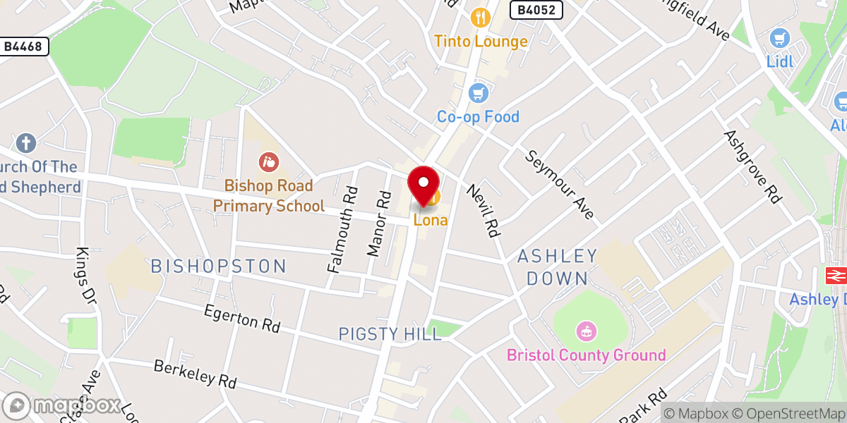 Map showing location of B&A Church