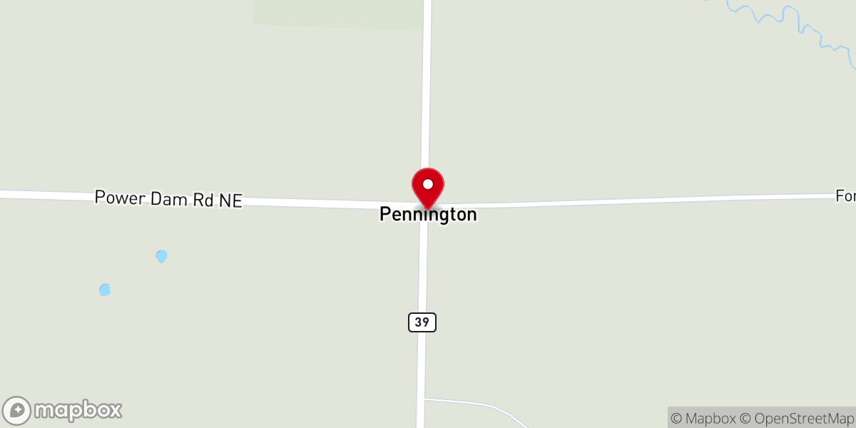 Map showing location of Pennington
