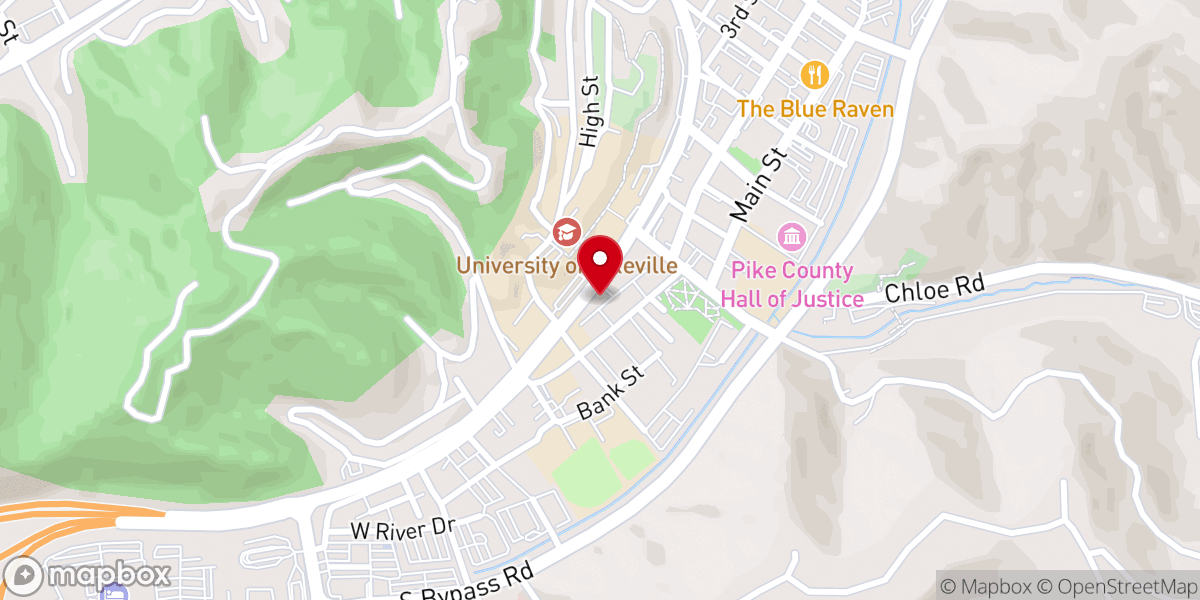 Map showing location of Hampton Inn Pikeville