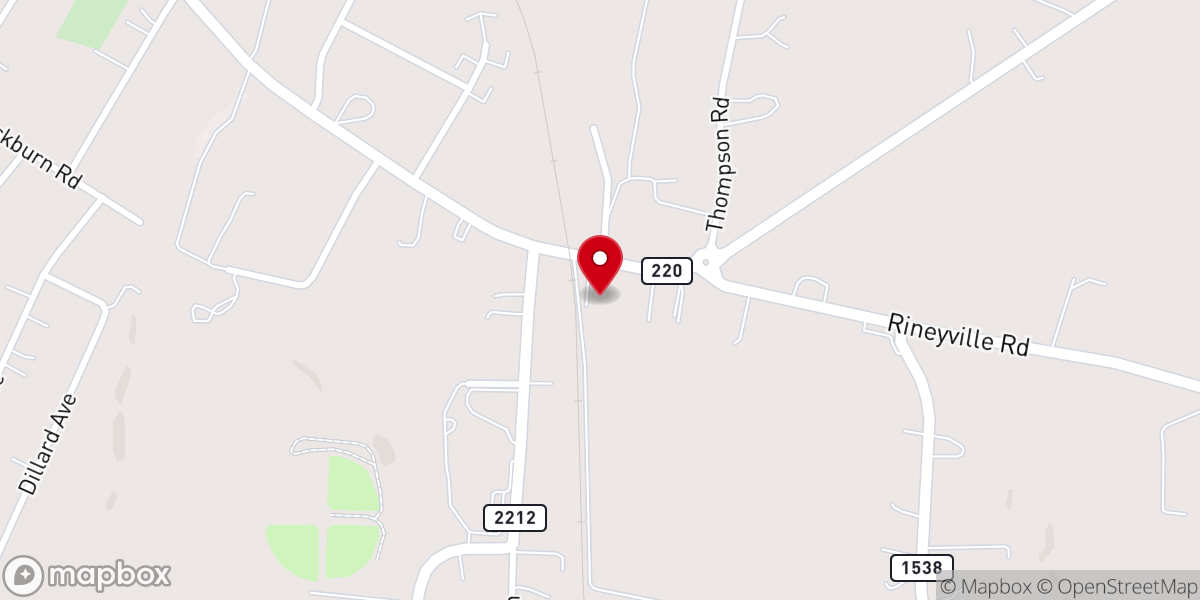 Map showing location of Rineyville