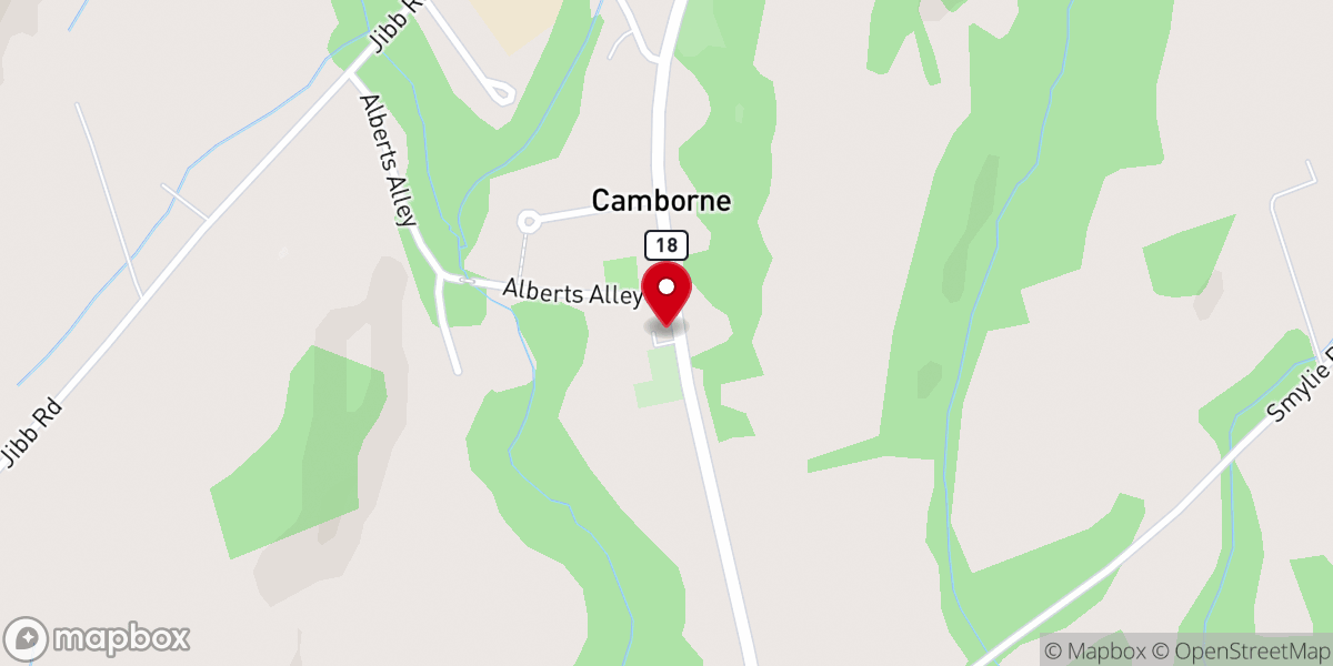 Map showing location of Camborne United Church