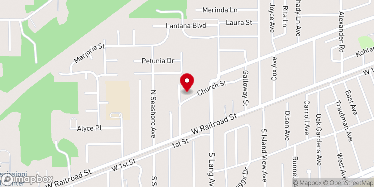 Map showing location of Mt Pilgrim Baptist Church