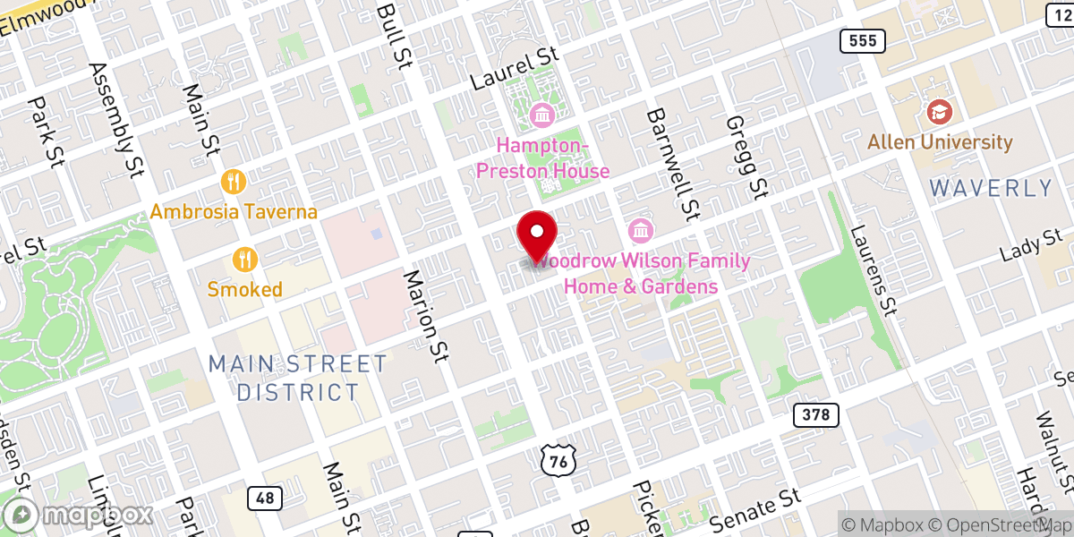 Map showing location of Columbia District Ame Church