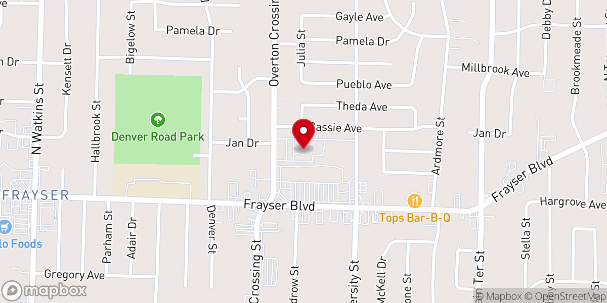 Map showing location of Promise Land Church
