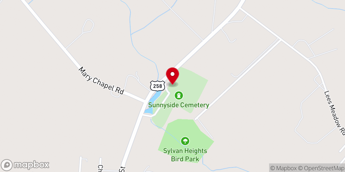 Map showing location of Trinity Church