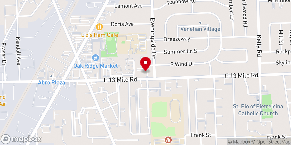 Map showing location of New Life Baptist Church of Fraser, Michigan