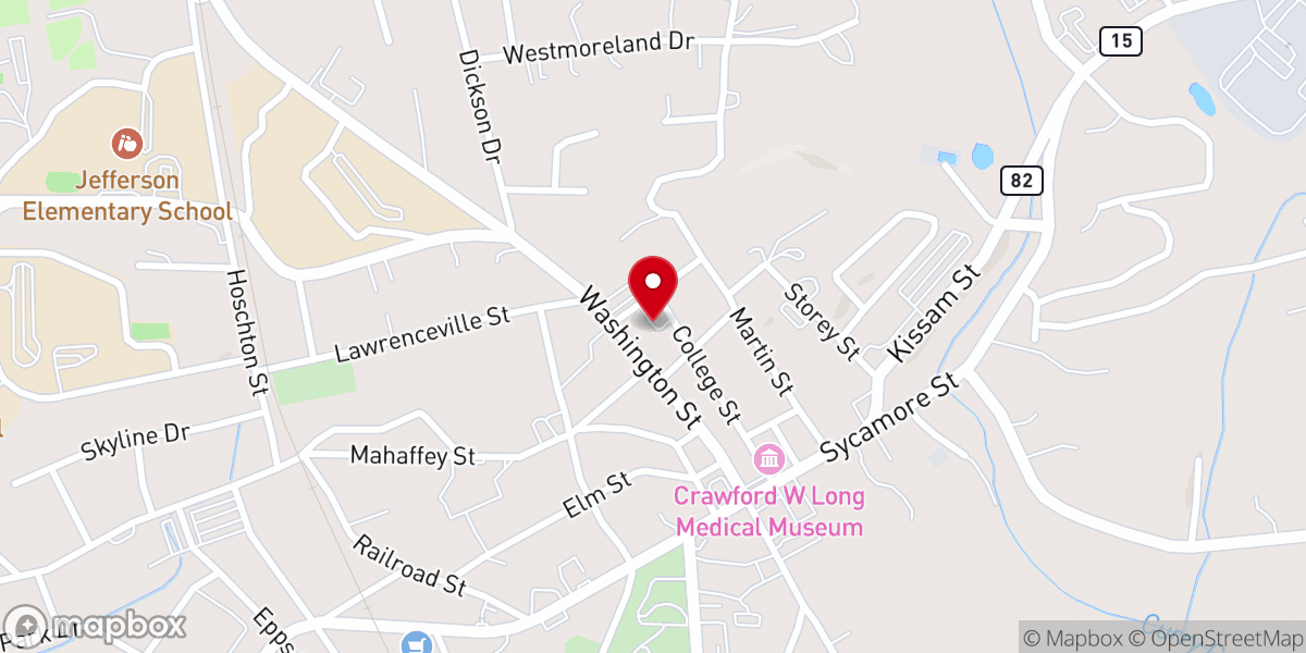 Map showing location of First Baptist Jefferson Preschool