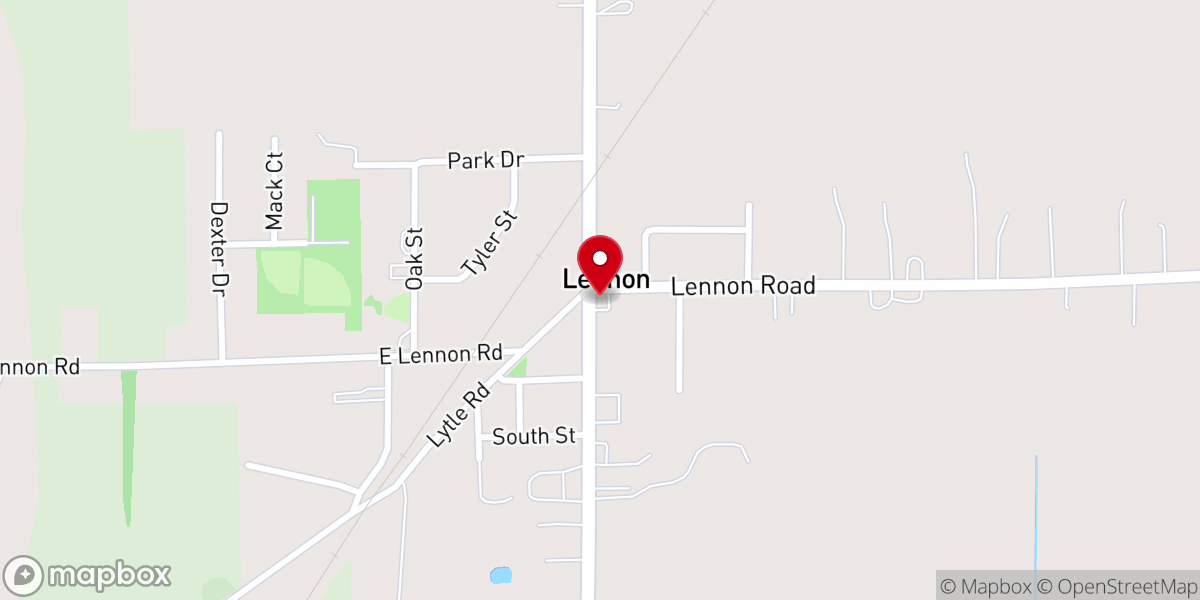 Map showing location of Lennon Cafe