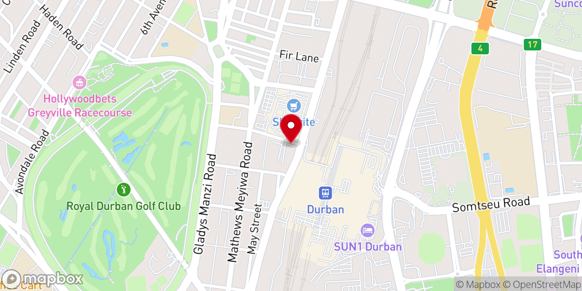 Map showing location of GNF Durban Station