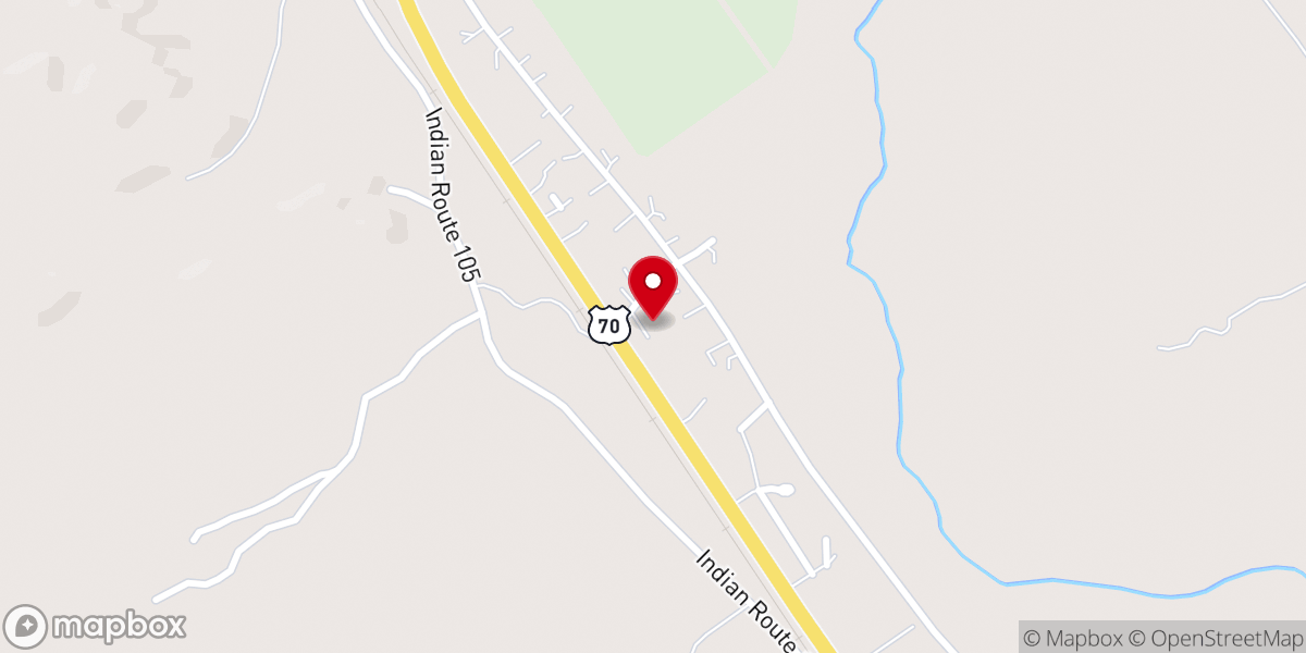 Map showing location of Assembly of God Church
