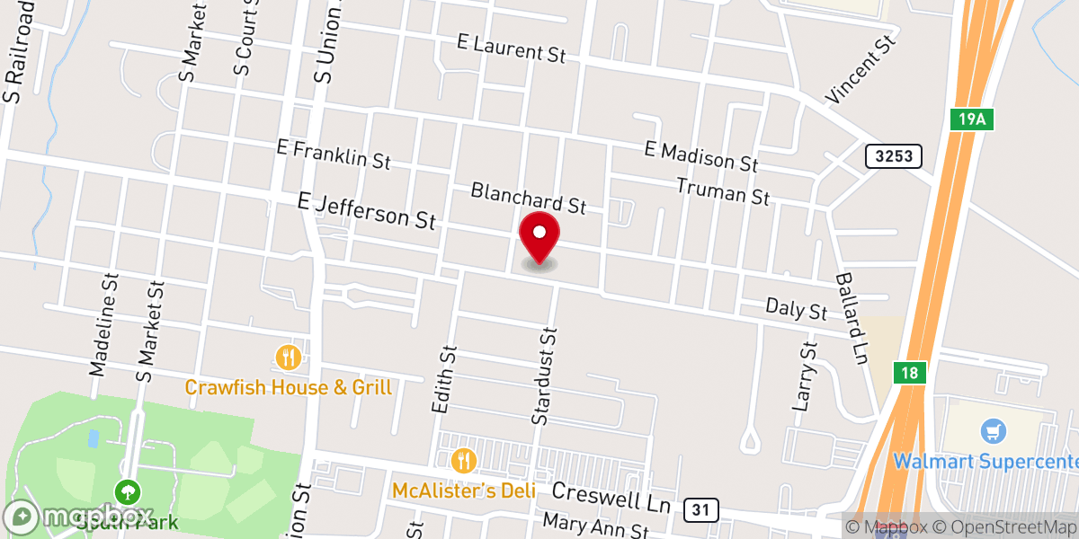 Map showing location of Greater Live Oak Baptist Church