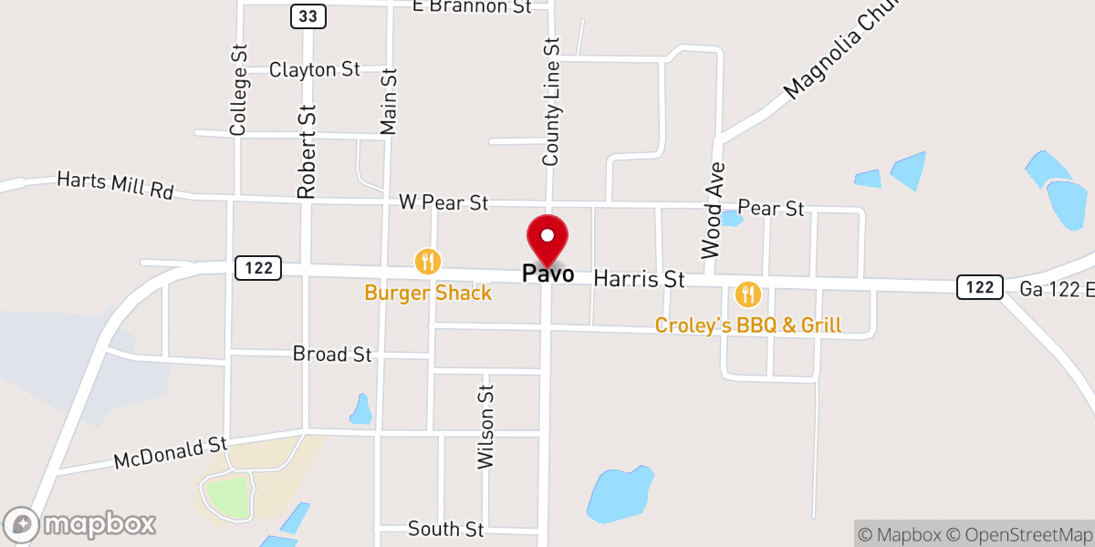 Map showing location of Pavo