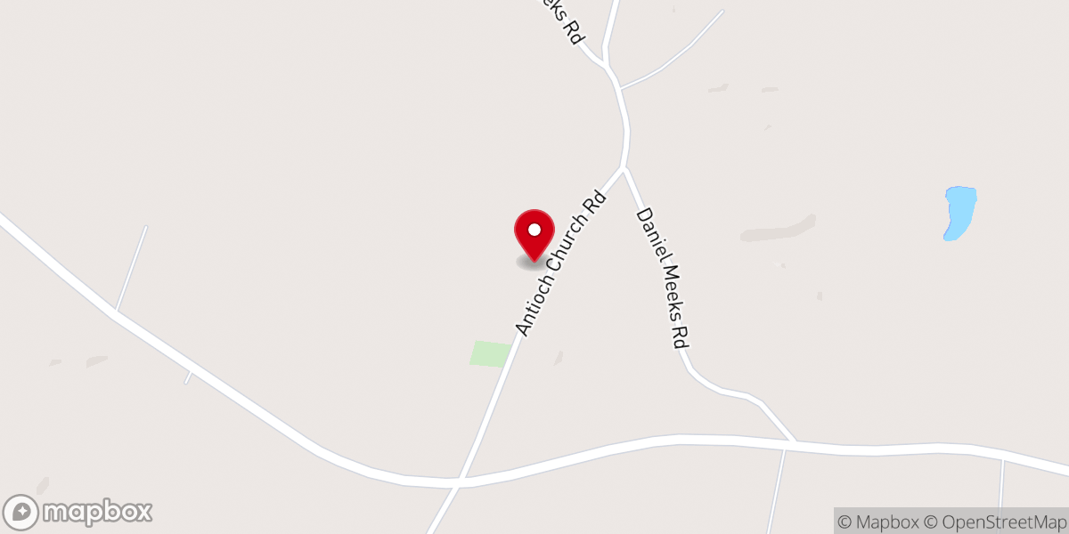 Map showing location of Antioch Church of Christ