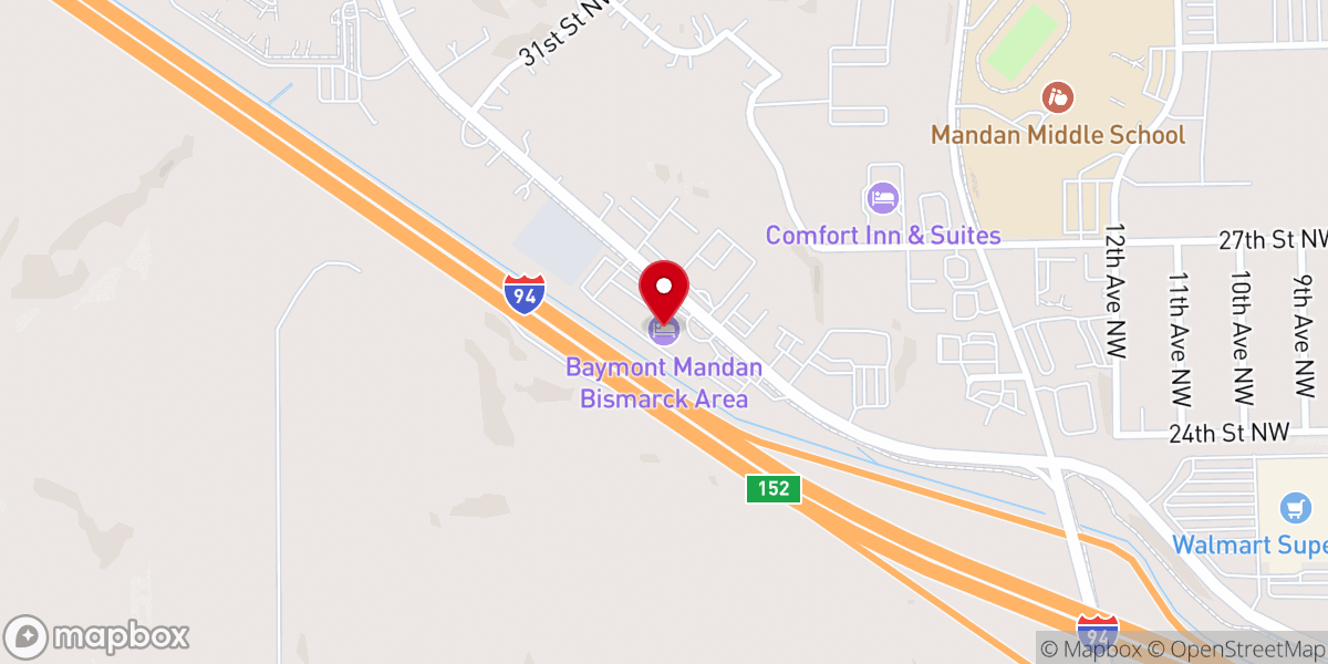 Map showing location of Surprise Church Mandan