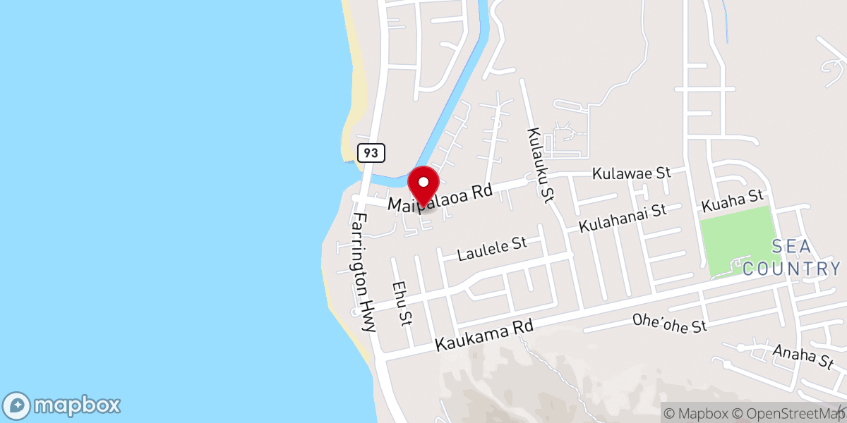 Map showing location of Waianae Gospel Hall