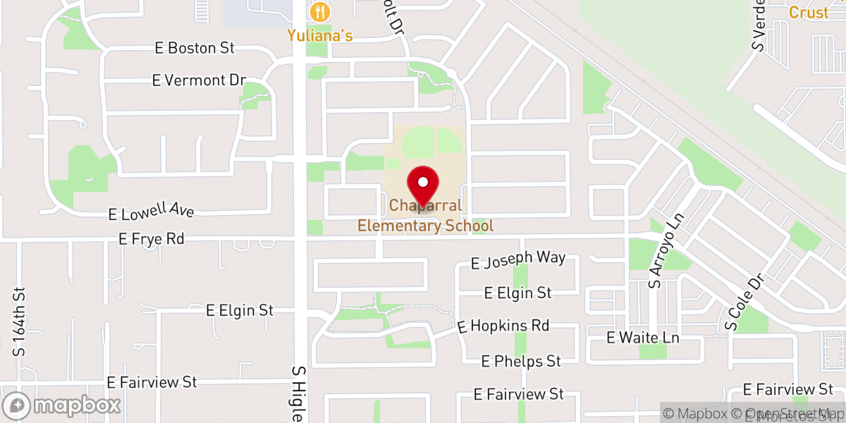 Map showing location of West Queen Creek Church of Christ