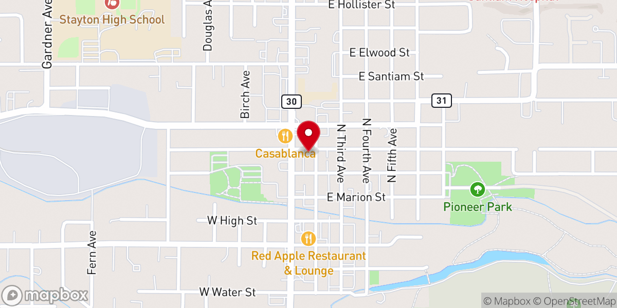 Map showing location of Peoples Church Stayton